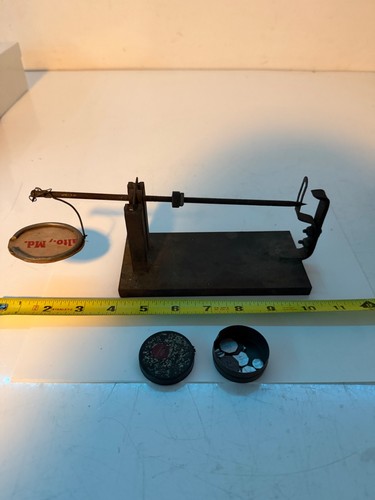 Antique gun powder scale with - antique,