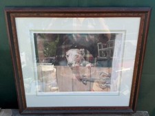 LIMITED EDITION SIGNED PRINT "WELCOME HOME" BY DEBBIE SULLINGHAM FRAMED DOG ART
