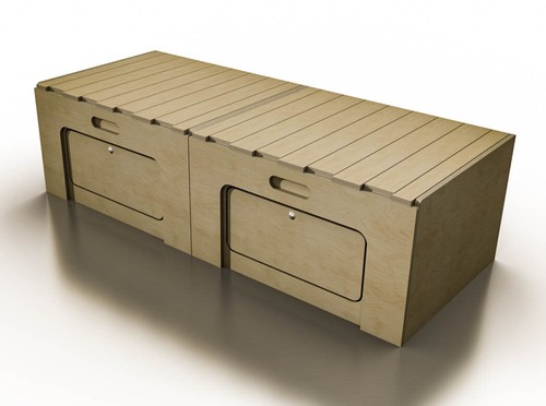 Sliding camper van bed - bed, /