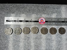 7x50p Coins Beatrix Potter