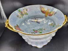 W & R Carlton Ware Vintage Armand Lustre Bowl - Moths & Insects Blue Lustre