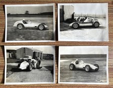 BRM P25 1955, Folkingham. Motor Racing Car Original Period Vintage Photos x 4