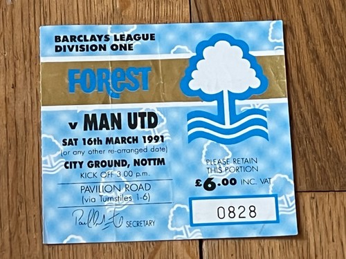 Ticket 1990 nottingham - ticket, 1990/91