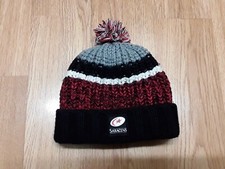 SARACENS BOBBLE HAT BLACK/RED/WHITE/GREY BOYS