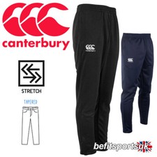 CANTERBURY TRACKSUIT TAPERED PANTS MENS TRACK BOTTOMS ZIP POCKETS BLACK S M L XL