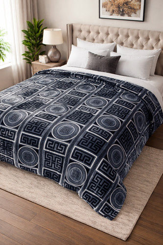 King size faux - king, throw