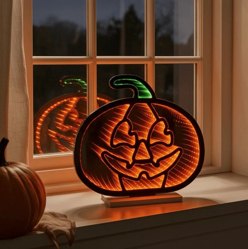 Pumpkin infinity mirror - pumpkin, light