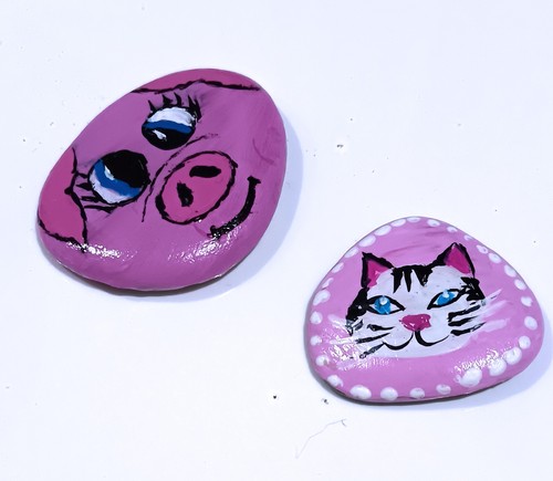 Hand painted stones pebbles - painted,