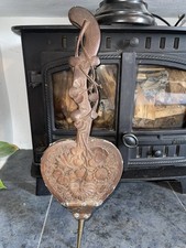 Antique Italian Carved Walnut Bellows Vine & Leaf Fine Hand Carved Decoration