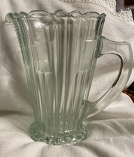 VINTAGE GREEN PRESSED GLASS