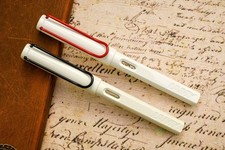 Rare Special Edition Lamy Safari Fountain Pen White With Red & Black Clip 