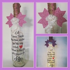 Dance Teacher Thank You Christmas Gift Light Up Wine Bottle 