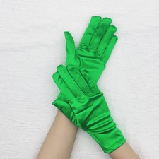 Short Satin Gloves Elastic Full Fingers Gloves Sunscreen Cycling Driving Gloves
