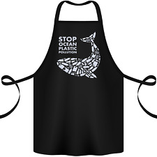 Stop Ocean Plastic Pollution Climate Change Cotton Apron 100% Organic