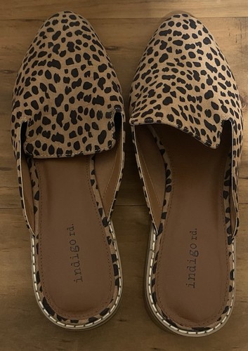 Indigo leopard print mule - leopard,