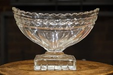 Edwardian cut glass navette - glass,