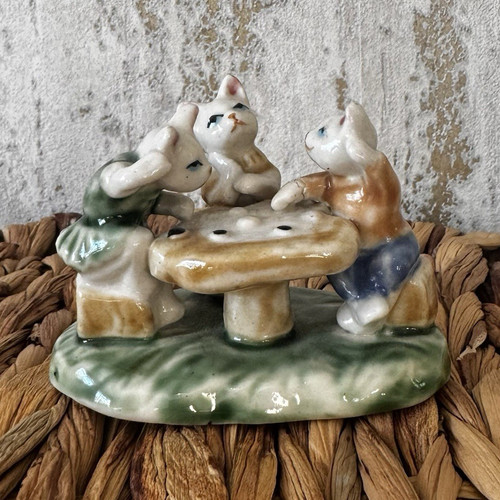 Ceramic cat figurine ornament - cat,