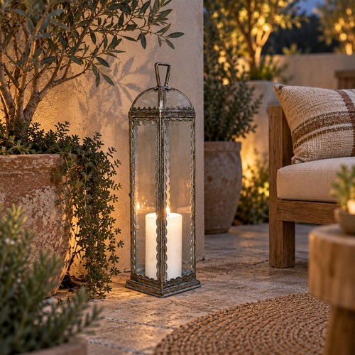 Jazan tall candle - tall, lantern