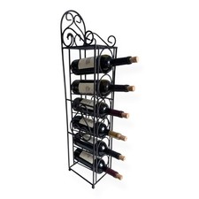 Vintage black metal wine rack - vintage,