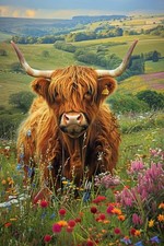 HIGHLAND COW ANIMAL CANVAS