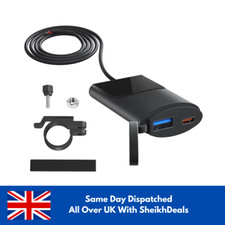 USB-A+C port Motorcycle charger socket Power adapter waterproof new