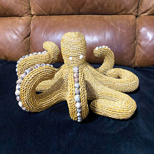 Vintage rattan rope octopus - rope,