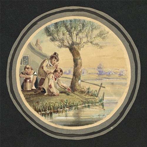 Antique victorian watercolour - antique,