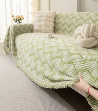 Green Wave Pattern Chenille