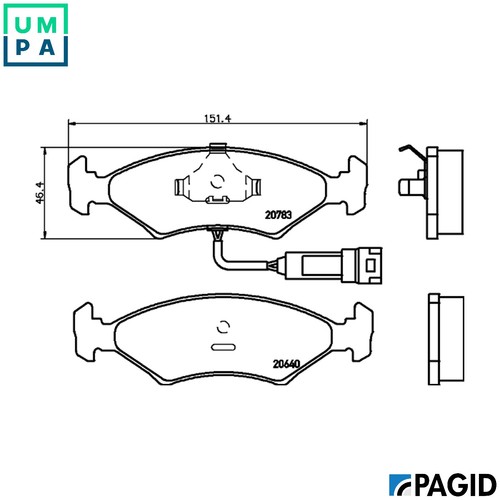 Brake pad set - brake, t4019