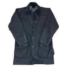 Barbour Border Jacket Waxed Waterproof Field Country Black Mens C38 97Cm