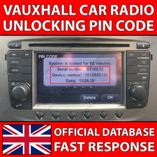 ✅VAUXHALL RADIO UNLOCKING PIN CODE NAVI TOUCH & CONNECT ASTRA CORSA INSIGNIA✅
