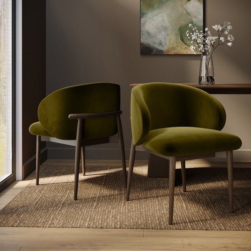 Walnut and olive green - and,
