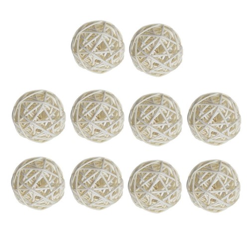 10x wicker rattan ball vine - ball,
