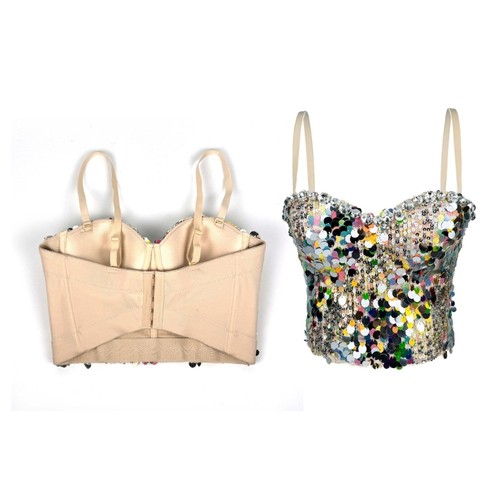Colorful sequins corset - colorful,
