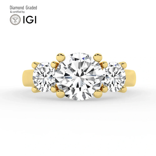 Round diamond trilogy ring - trilogy,