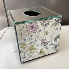 Laura Ashley Meadow Flower Mirrored Tissue Box Holder Cover