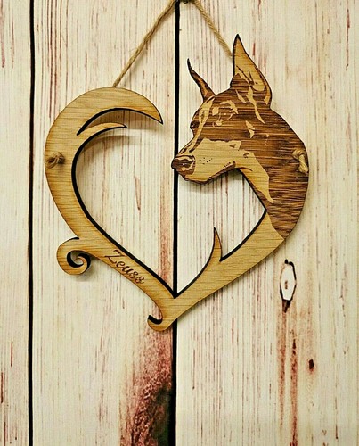 Dobermann heart hanger - heart,