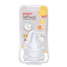 X2 Pigeon Teats bottle soft touch nipples feeding baby ventilation size SS Wide