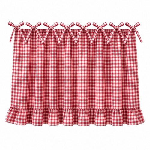 Short curtain plaid - plaid, check
