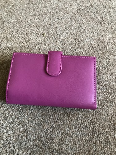 Pink leather wallet - wallet, purse