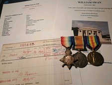 WW1 Medal Trio To Pte Swan
