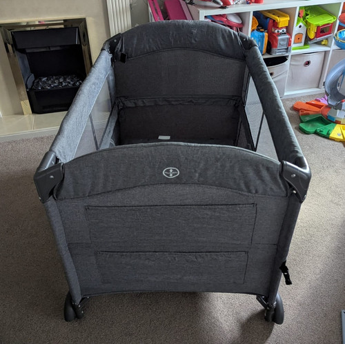 Grey travel cot - travel,