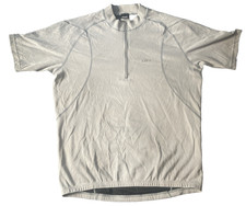 Louis Garneau Men's Cycling Jersey  Grey 1/4 Zip Rear Pockets Size Large