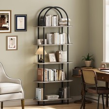 71" Arched Bookshelf 5 Tier