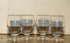 RICARD ANISETTE Set of FOUR (4) Small French Vintage Pastis Glasses