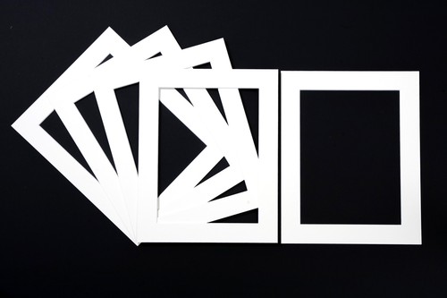 Bevel cut photo mounts white - bevel,