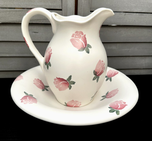 Rose pitcher jug wash basin - rose, &