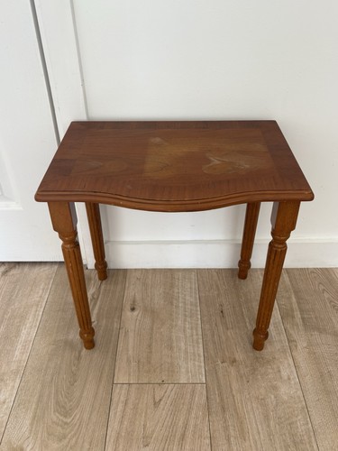 Vintage wooden side table - side,