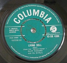 CLIFF RICHARD - LIVING DOLL - 7" Vinyl 45 RPM - DB 4306