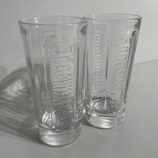 JAGERMEISTER GLASSES Pair Of Tall 3D Emboss Lettering (D)